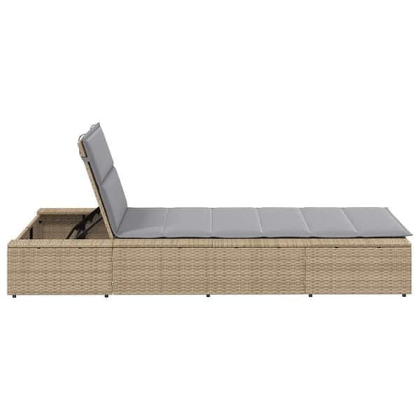 vidaXL solseng med flydende hynde polyrattan beige
