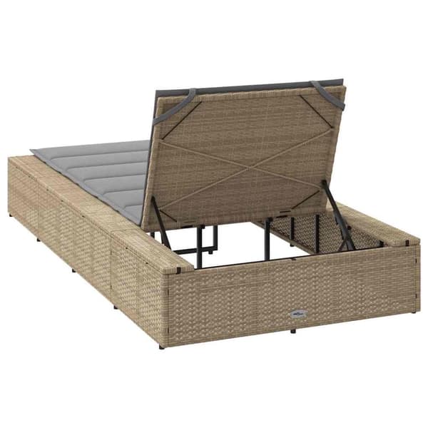 vidaXL solseng med flydende hynde polyrattan beige