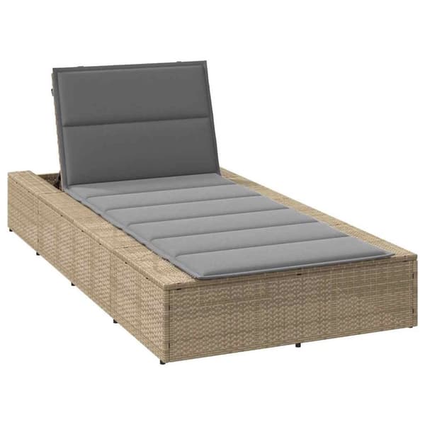 vidaXL solseng med flydende hynde polyrattan beige