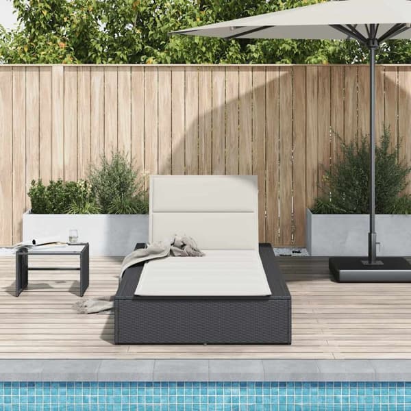 vidaXL solseng med flydende hynde polyrattan sort