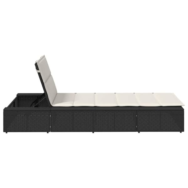 vidaXL solseng med flydende hynde polyrattan sort