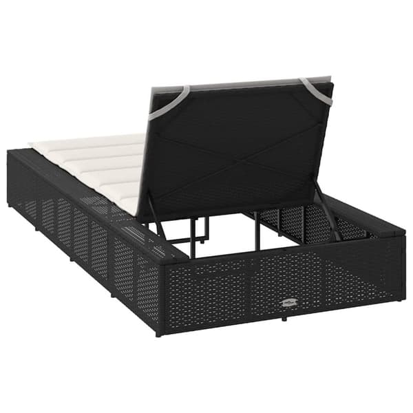 vidaXL solseng med flydende hynde polyrattan sort