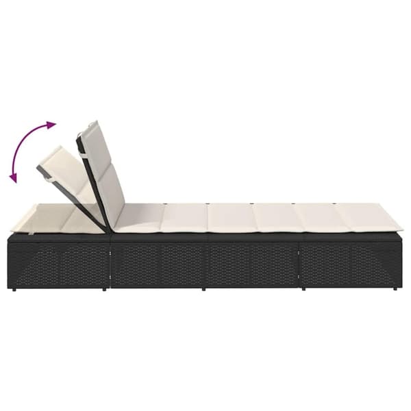 vidaXL solseng med flydende hynde polyrattan sort