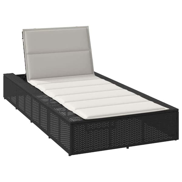 vidaXL solseng med flydende hynde polyrattan sort