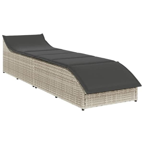 vidaXL sammenklappelig solseng med hynde og opbevaring polyrattan