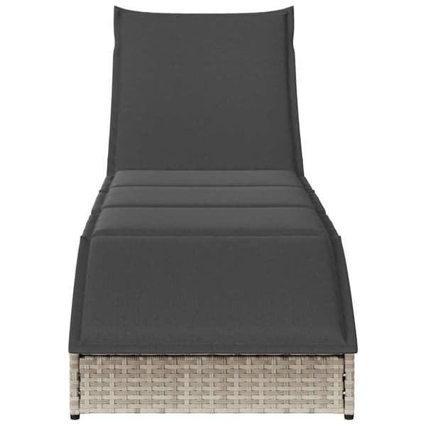vidaXL sammenklappelig solseng med hynde og opbevaring polyrattan