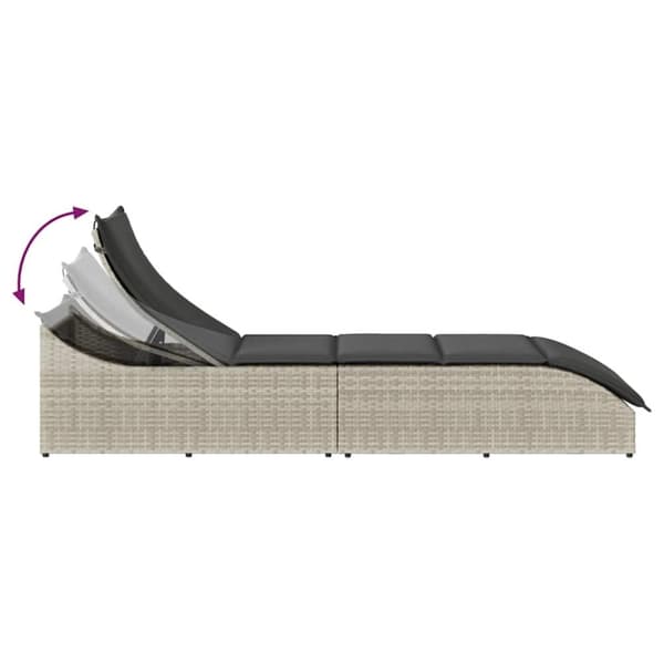 vidaXL sammenklappelig solseng med hynde og opbevaring polyrattan