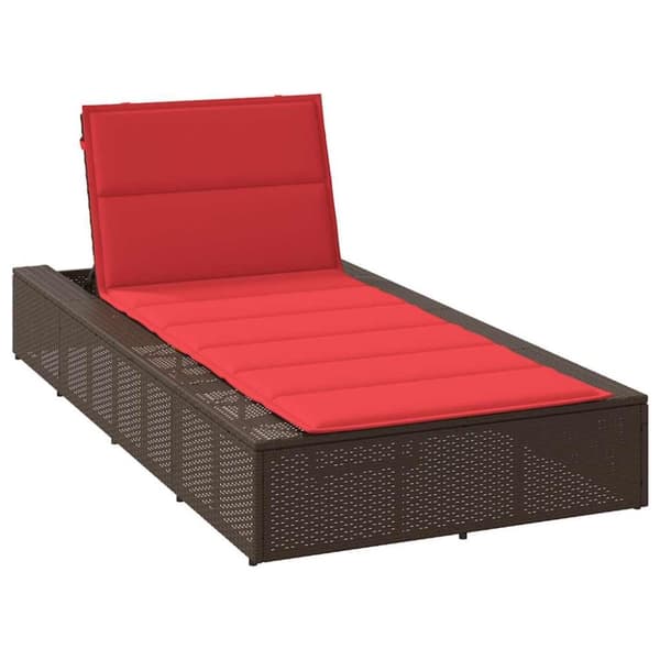 vidaXL solseng med flydende hynde polyrattan brun
