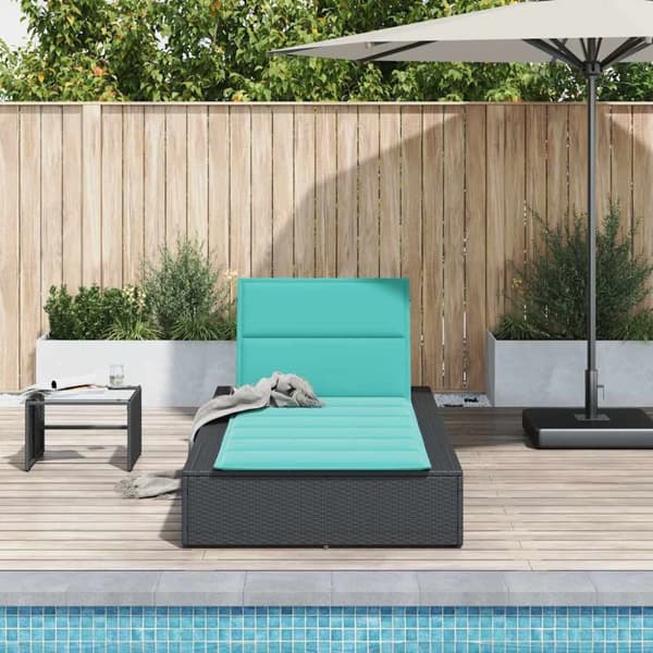 vidaXL solseng med flydende hynde polyrattan sort