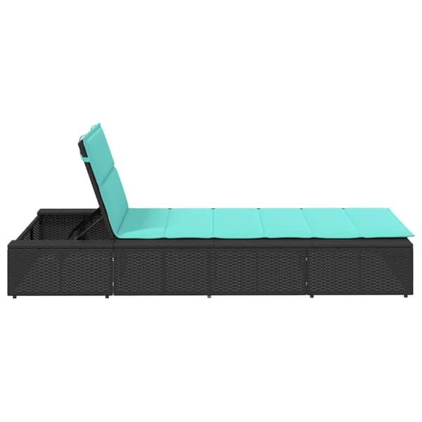 vidaXL solseng med flydende hynde polyrattan sort