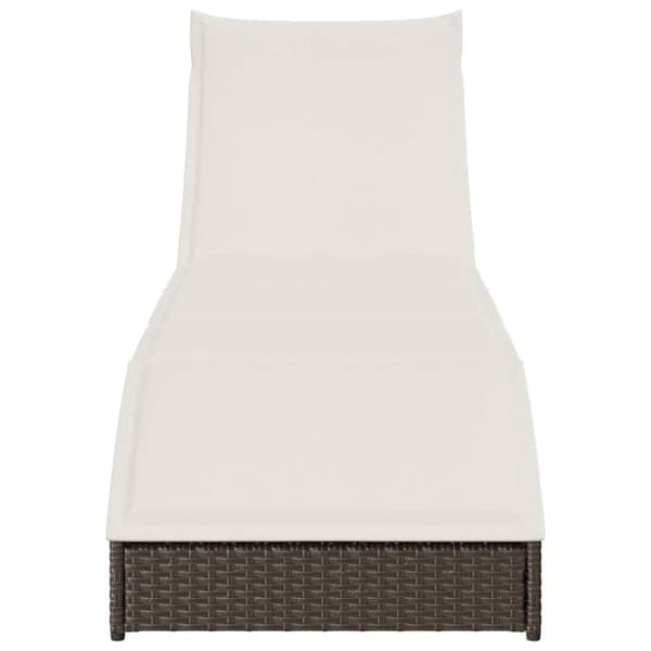 vidaXL sammenklappelig solseng med hynde og opbevaring polyrattan brun
