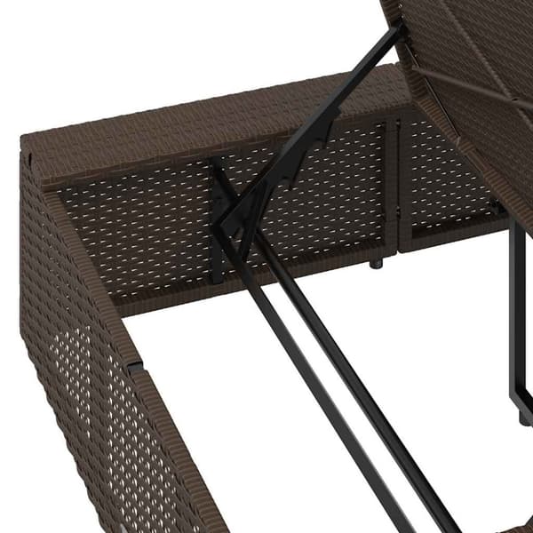 vidaXL Solsäng med flytande dyna brun konstrotting