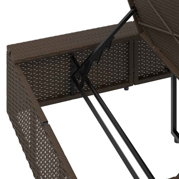 vidaXL Solsäng med flytande dyna brun konstrotting