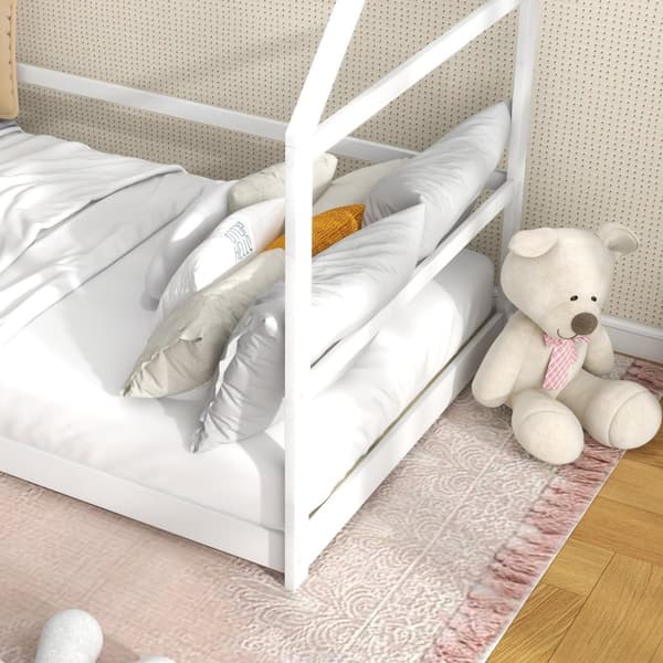 Rootz Children's Hut Bed - Tree House Bed - Barn Bed - Fall Protection - Secure Räcken - 196L X 97,5W X 135H CM