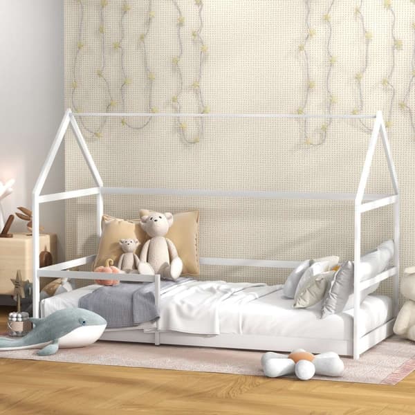 Rootz Children's Hut Bed - Tree House Bed - Barn Bed - Fall Protection - Secure Räcken - 196L X 97,5W X 135H CM