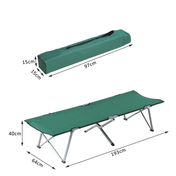 Rootz Camp Bed - Florting Bed - Kannettava nukkuva pinnasänky - Vedenpitävä Oxford -kangas - 193 cm x 64 cm x 40 cm