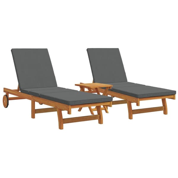 vidaXL Solseng Sæt af 3 Mørkegrå Massivt akacietræ 40 cm x 40 cm