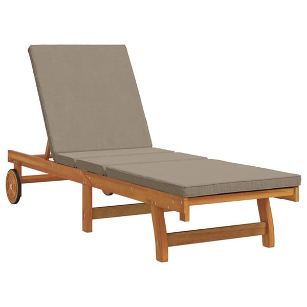 vidaXL Solsenger 2 stk med Bord & Pute i Solid Akasietre