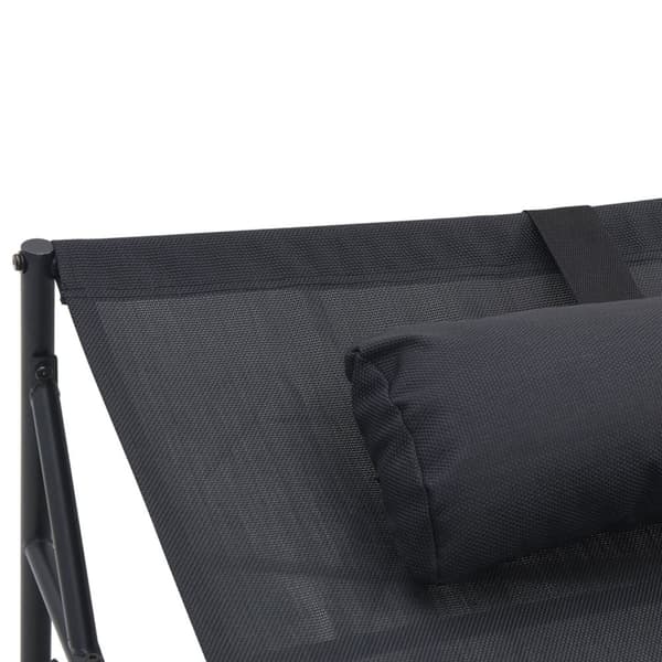 vidaXL Hage Solbed - Antrasitt - 200x74x73 cm - Stål & Textilene