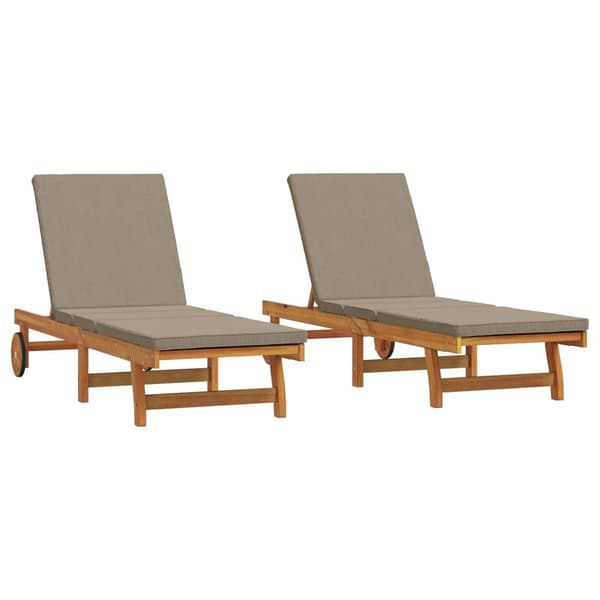 vidaXL Sol Lounger Set av 2 Brun, Taupe