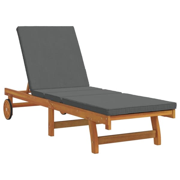 vidaXL Solstol Set av 2 Mörkgrå Massivt akaciaträ 65 x 200 x 84 cm