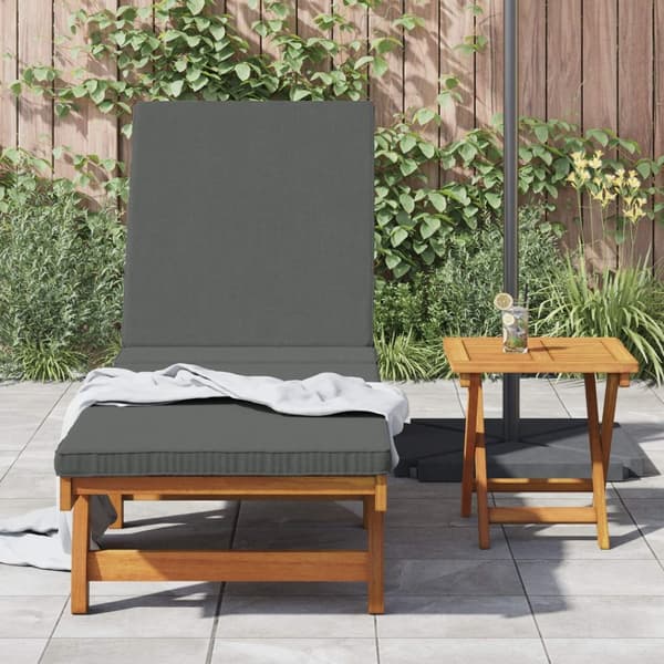 vidaXL Solstol Set av 2 Mörkgrå Massivt akaciaträ 65 x 200 x 84 cm