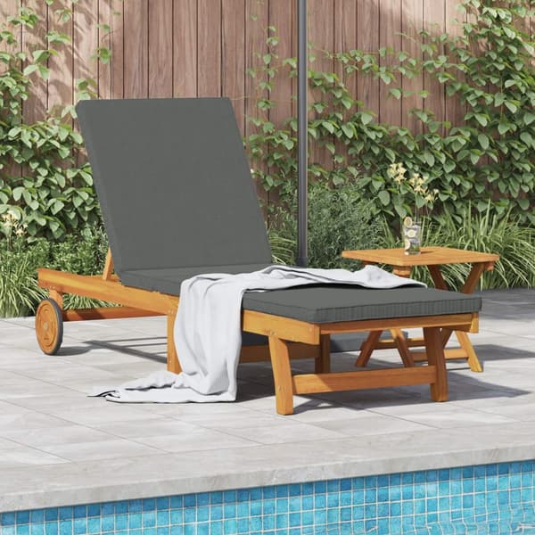vidaXL Solstol Set av 2 Mörkgrå Massivt akaciaträ 65 x 200 x 84 cm