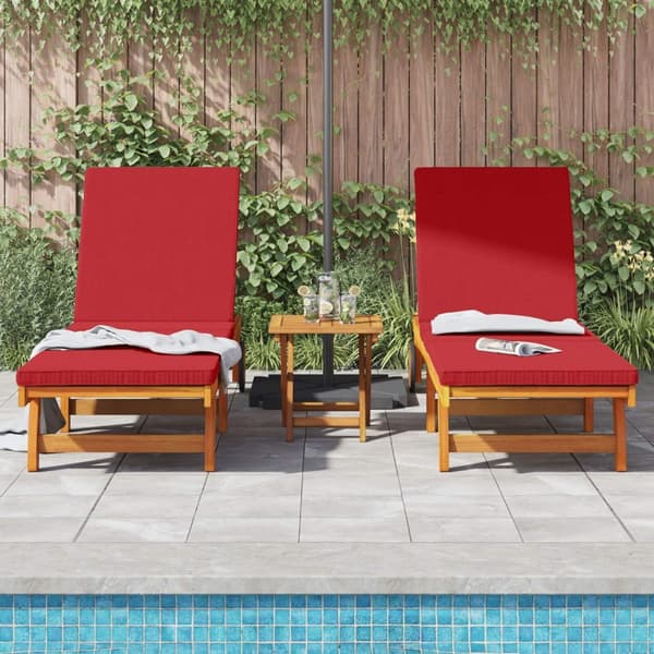 vidaXL Sol Lounger Set om 2 Brun, Röd
