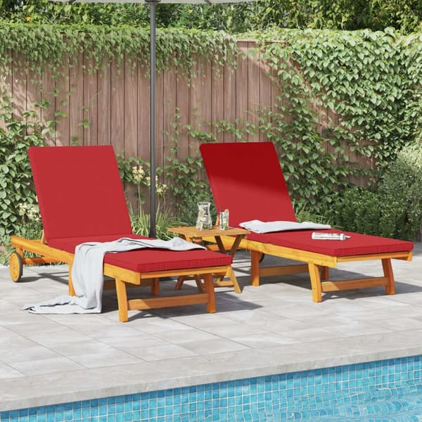 vidaXL Sol Lounger Set om 2 Brun, Röd