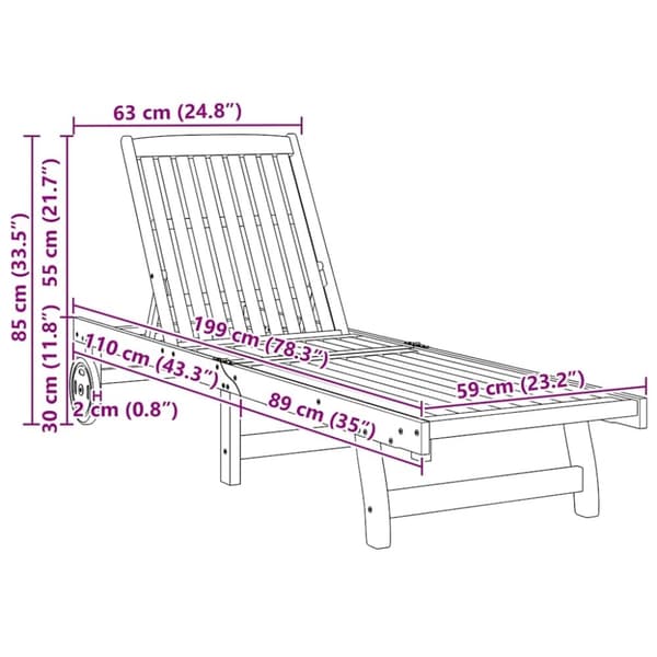 vidaXL Solsenger 2 stk heltre akasie