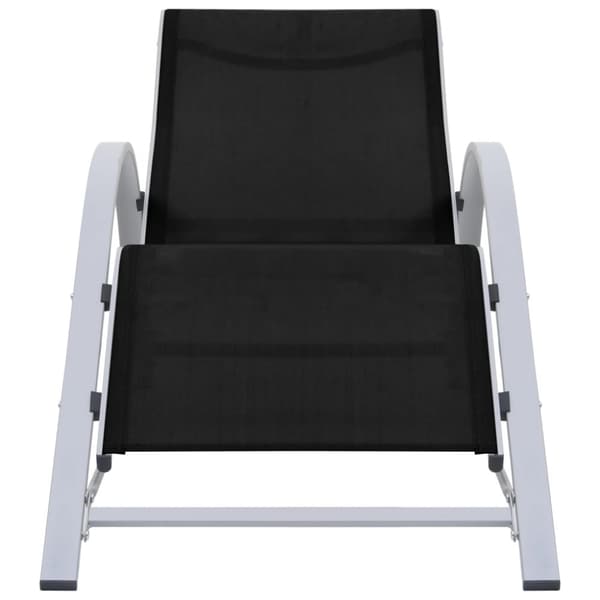 Solsängar 2 st med bord aluminium svart