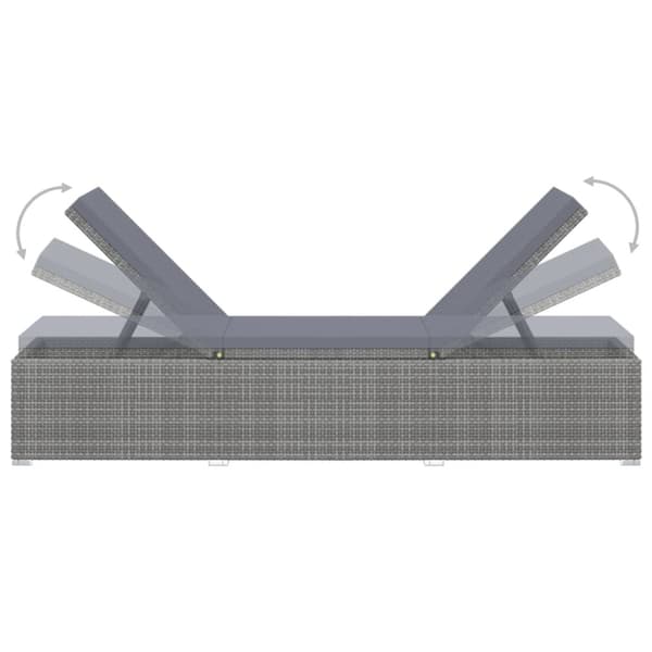 Solsäng med dyna & bord konstrotting grå