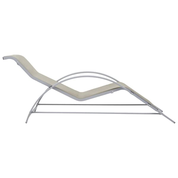 Solsängar 2 st med bord aluminium gräddvit