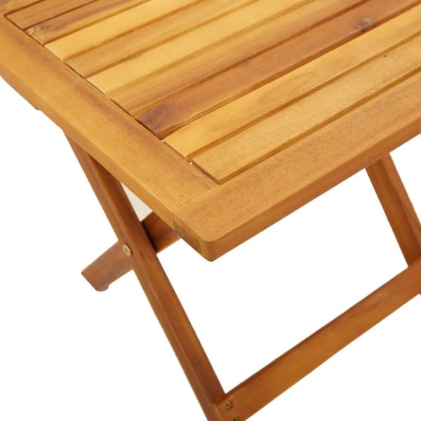 Solsäng med bord röd massivt akaciaträ och tyg