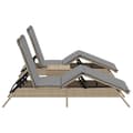 Miniatyrbild 5 av 11: Solsängar 2 st med bord beige konstrotting