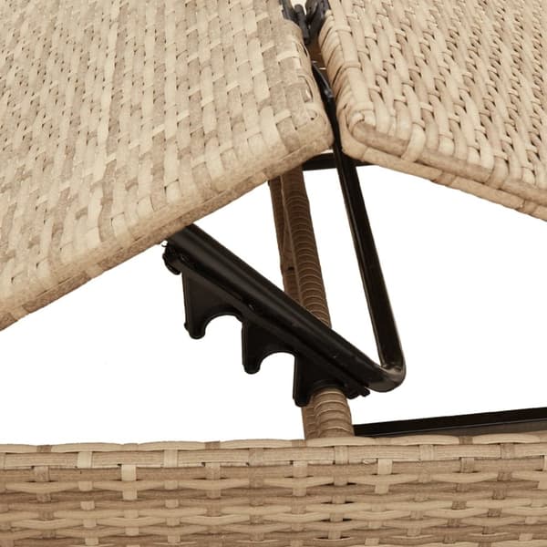 Solsängar 2 st med bord beige konstrotting