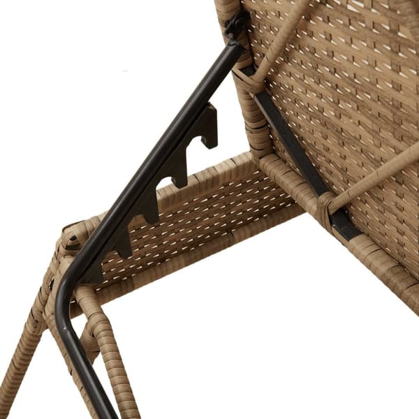Solsängar 2 st med bord beige konstrotting