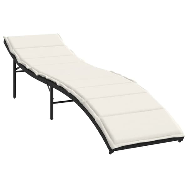 Solsängar 2 st med bord svart konstrotting