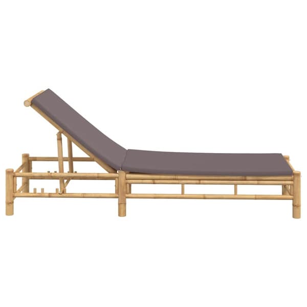 Solsäng med dynor 55x199x30 cm bambu