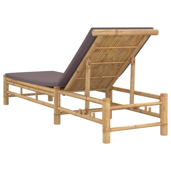 Solsäng med dynor 55x199x30 cm bambu