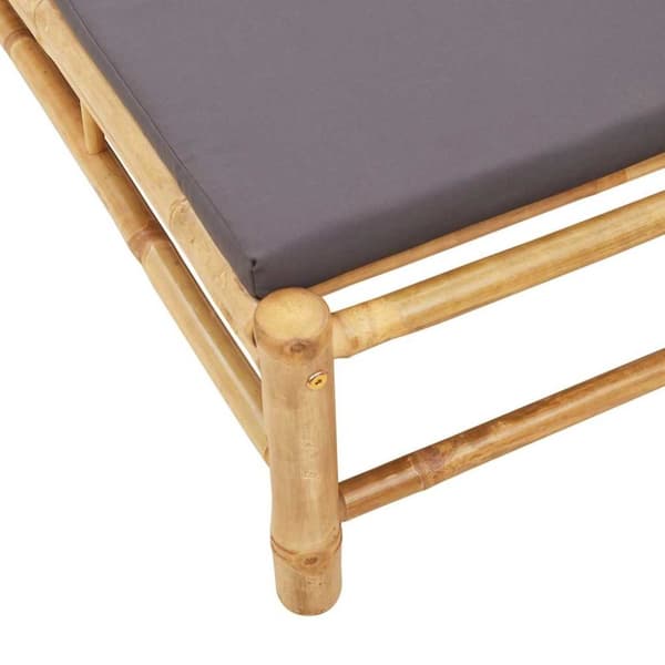 Solsäng med dynor 55x199x30 cm bambu