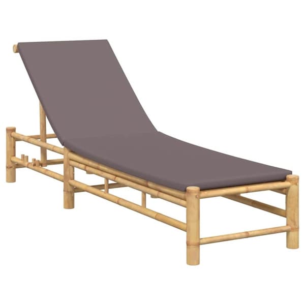 Solsäng med dynor 55x199x30 cm bambu
