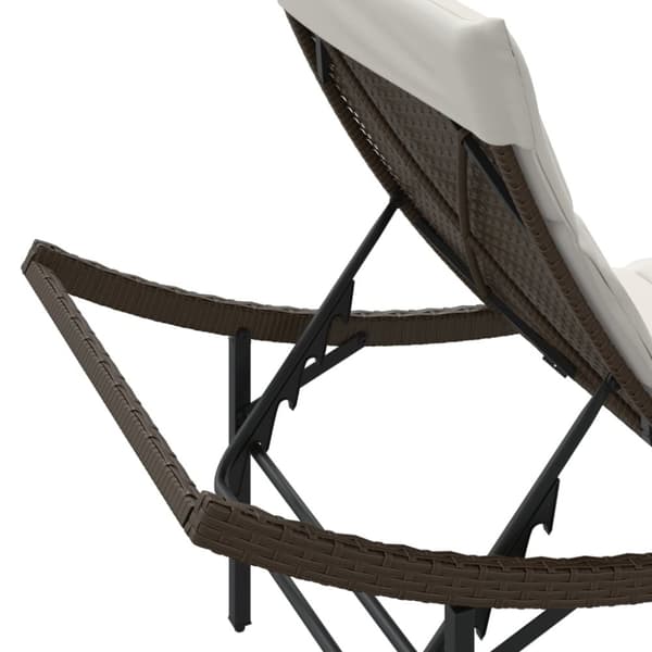 Solsängar 2 st med bord brun konstrotting