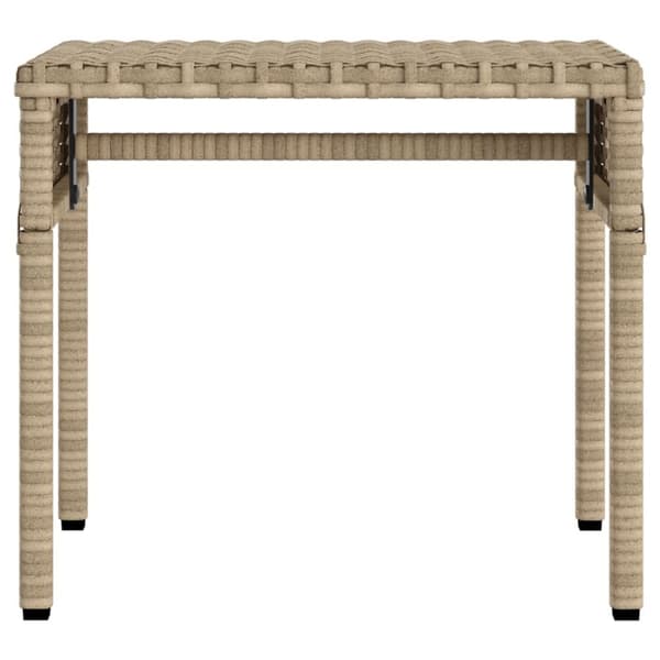 Solsäng med tak och bord beige konstrotting