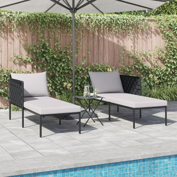 Solbädd med Kuddar 2-Person Anthracite 115x153x69,5 cm Stål