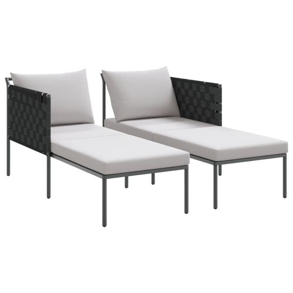 Solbädd med Kuddar 2-Person Anthracite 115x153x69,5 cm Stål