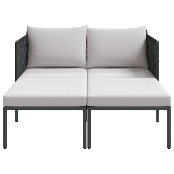 Solbädd med Kuddar 2-Person Anthracite 115x153x69,5 cm Stål