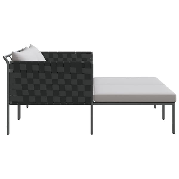 Solbädd med Kuddar 2-Person Anthracite 115x153x69,5 cm Stål