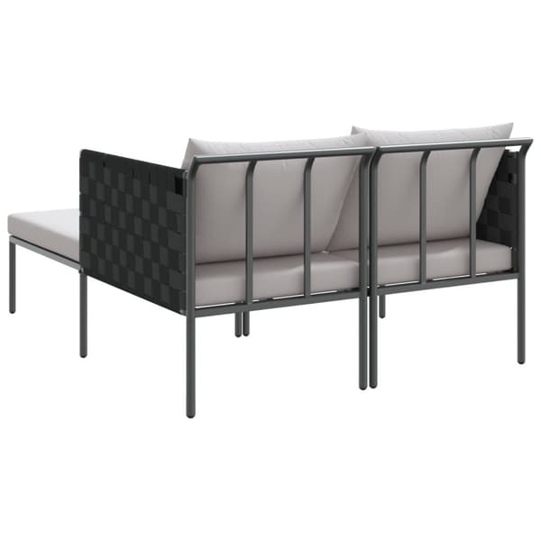 Solbädd med Kuddar 2-Person Anthracite 115x153x69,5 cm Stål