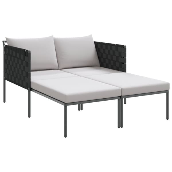 Solbädd med Kuddar 2-Person Anthracite 115x153x69,5 cm Stål